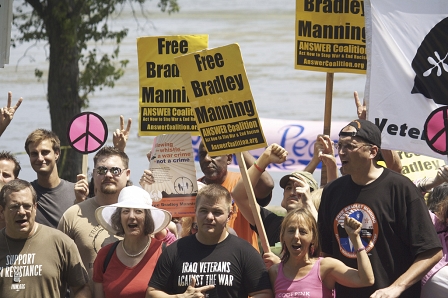 Protestkundgebung für Bradley Manning 