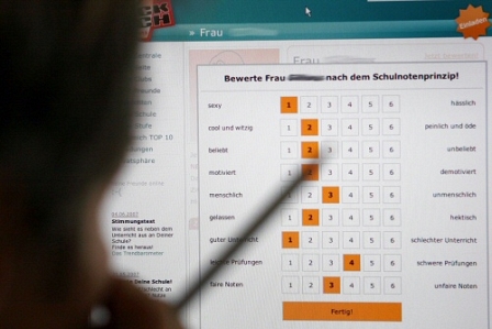 Screenshot der Lehrerbewertung auf "spickmich.de"