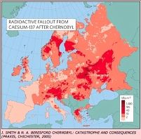 Radioaktive Ausbreitung über Europa