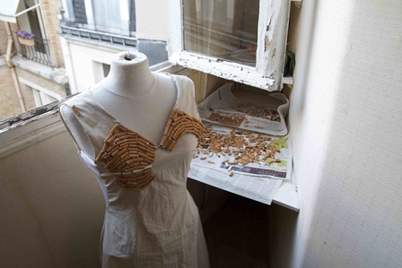 A dress made out of cigarettes