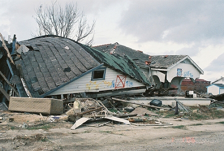 Hurrikan Katrina und seine Folgen, eingestürztes Haus