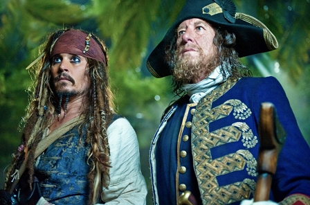 Johnny Depp und Geoffrey Rush in "Pirates of the Caribbean"