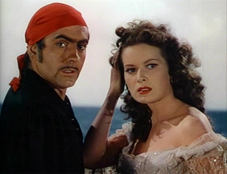 Tyrone Power und Maureen o'Hara in "Der Seeräuber"