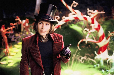 Johnny Depp als "Willy Wonka