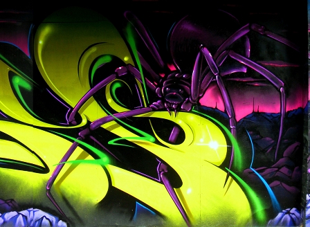 Detail eines Graffiti-Burners