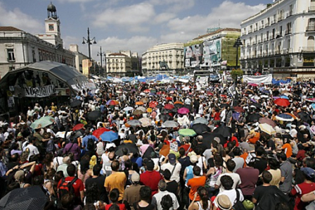 Demonstranten in Madrid