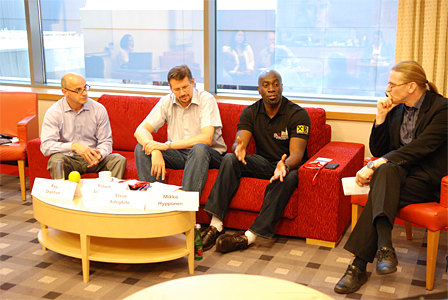 Stanton, Schischka, Adegbite und Hypponen auf der FIRST 23