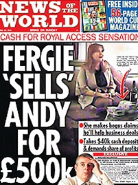 News of the World Cover: Fergie Sells Andy for 500 pounds