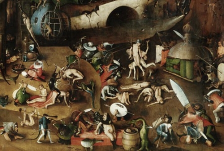 Hieronymus Bosch: Auschnitt aus dem Weltuntergangstriptychon