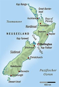 Landkarte Neuseeland