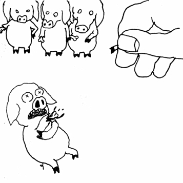 dem schwein wurde die pfote abgerissen