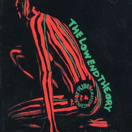 Das Cover von "The Low End Theory", ein in grün und rot bemalter Frauenkörper