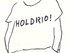 "Holdrio" auf einem T-Shirt, gezeichnet