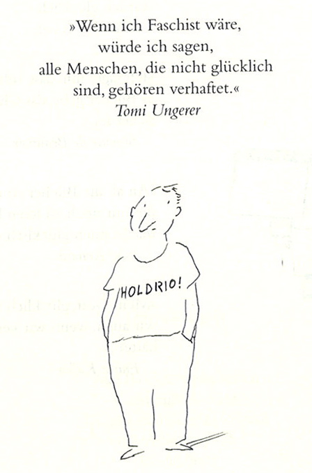 cartoon mann mit t-shirt aufdruck holdrio