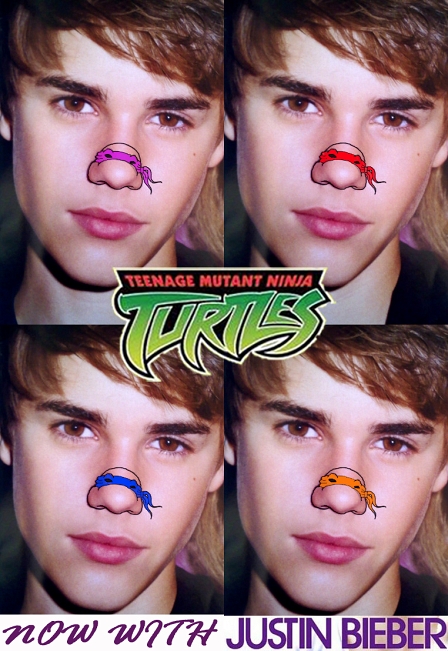 © http://teenagemutantninjanoses.tumblr.com/ Justin Bieber mit Ninja Turtle als Nase