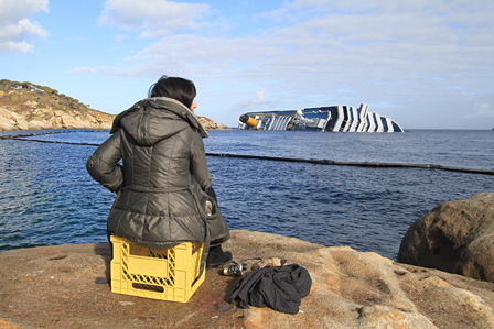 Das Wrack der Costa Concordia