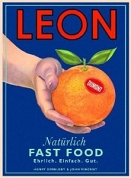 buchcover von kochbuch leon - hand mit orange