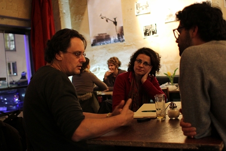 Paolo Pellegrin (links), Isabel Sieben (Mitte), Sammy Khamis (rechts)