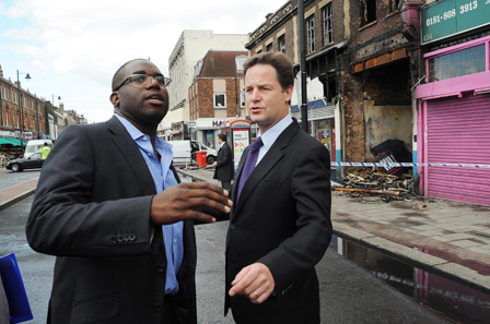 Deputy Prime Minister Nick Clegg and Tottenham MP David Lammy 