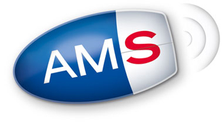 Computermaus mit AMS-Logo
