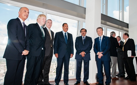 © free Eröffnung der Shard, fünf Männer, einer davon Boris Johnson, einer Prince Andrew.