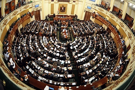  A file photo taken with a fisheye lens dated 11 March 2012 shows a meeting of the Egyptian parliament in Cairo, Egypt. 