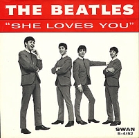 Plattencover des Beatles-Hits "She Loves You"