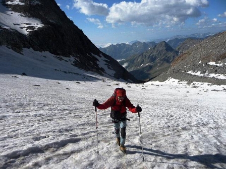 climbing up the glacier
