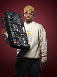 Nas mit Boombox