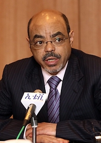 A file photo dated 28 November 2011 shows Ethiopian Prime Minister Meles Zenawi 