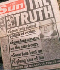 Titelseite der Sun "The Truth"