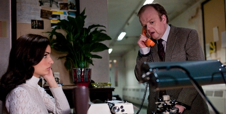 Toby Jones telefonierend, SZenenbild aus "Berberian Sound Studio"