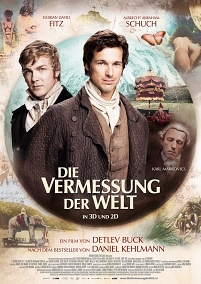 Filmplakat zu "Die Vermessung der Welt" zeigt fotorealistisch die zwei Männer