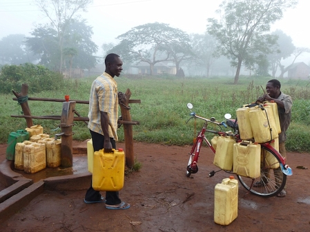 loading water onto bikes