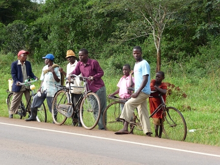 People watching by the roadside