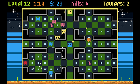 Screenshot aus dem Spiel "Pakkuman's Defense".