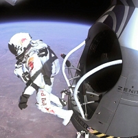 Felix Baumgartner beim Projekt Stratos, Absprung