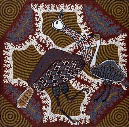  „Buschtruthahn-Tjukurrpa" des Aborigine Kuenstler Matthew Gill Tjupurrula 