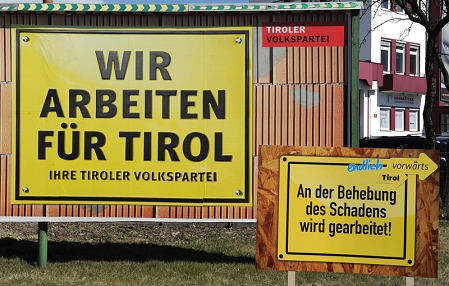 Wahlplakat Tiroler Volkspartei und Vorwärts Tirol