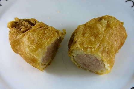 Battered Sausage, britisches Essen, panierte Wurst