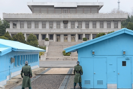 Joint Security Area, the only part of the DMZ where South and North Korean forces stand face-to-face.