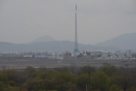 The view across the border into North Korea.