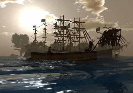 Insel mit Schiff