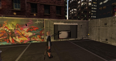 Die FM4-Website mit Youtube-Video auf einem Objekt in Second Life