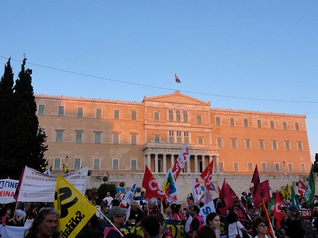 demonstration in athen