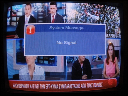 Fernsehbild mit Hinweis "No Signal