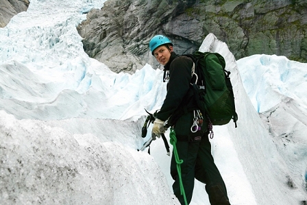 walking on the glacier