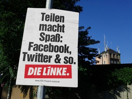 Umgedichtetes Wahlplakat Die Linke.