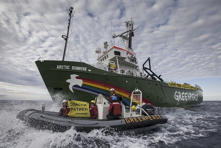 Arctic Sunrise Enters the Kara Sea 
The Greenpeace ship Arctic Sunrise enters the Northern Sea Route 