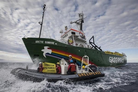 Arctic Sunrise Enters the Kara Sea 
The Greenpeace ship Arctic Sunrise enters the Northern Sea Route 